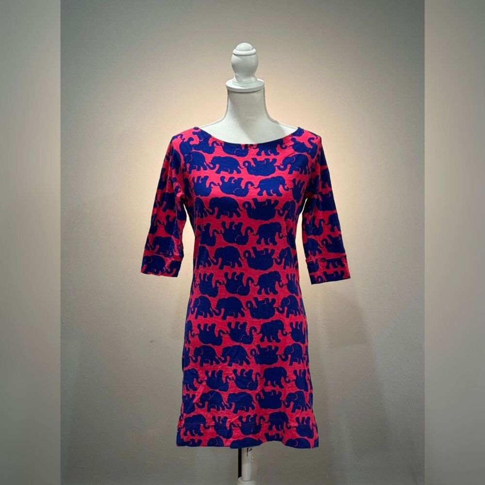 Blue/Red Lilly Pulitzer Cassie Lightweight Cotton Dress Size XS EUC